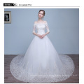 Half Sleeves Collar neck Bridal dress Ball Gown dress patterns maternity wedding dresses